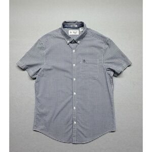 Original Penguin Shirt Mens Blue Heritage Slim Fit Button Down Stripe Size M